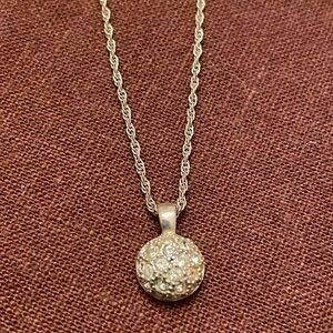 Roman Silver Rhinestone Round Necklace